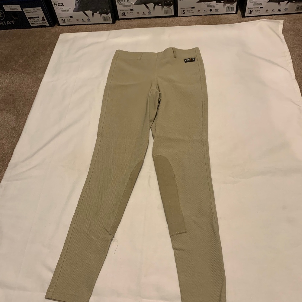 Kerrits Microcord Kneepatch Tan Kids Large 1343-4